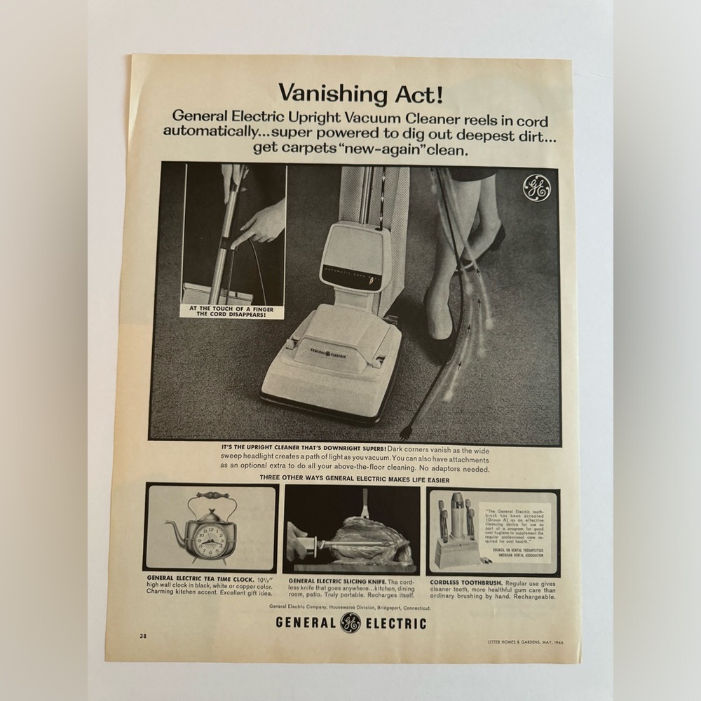 5/$20 General Electric 1965 Advertisement  (Better Homes and Gardens print)